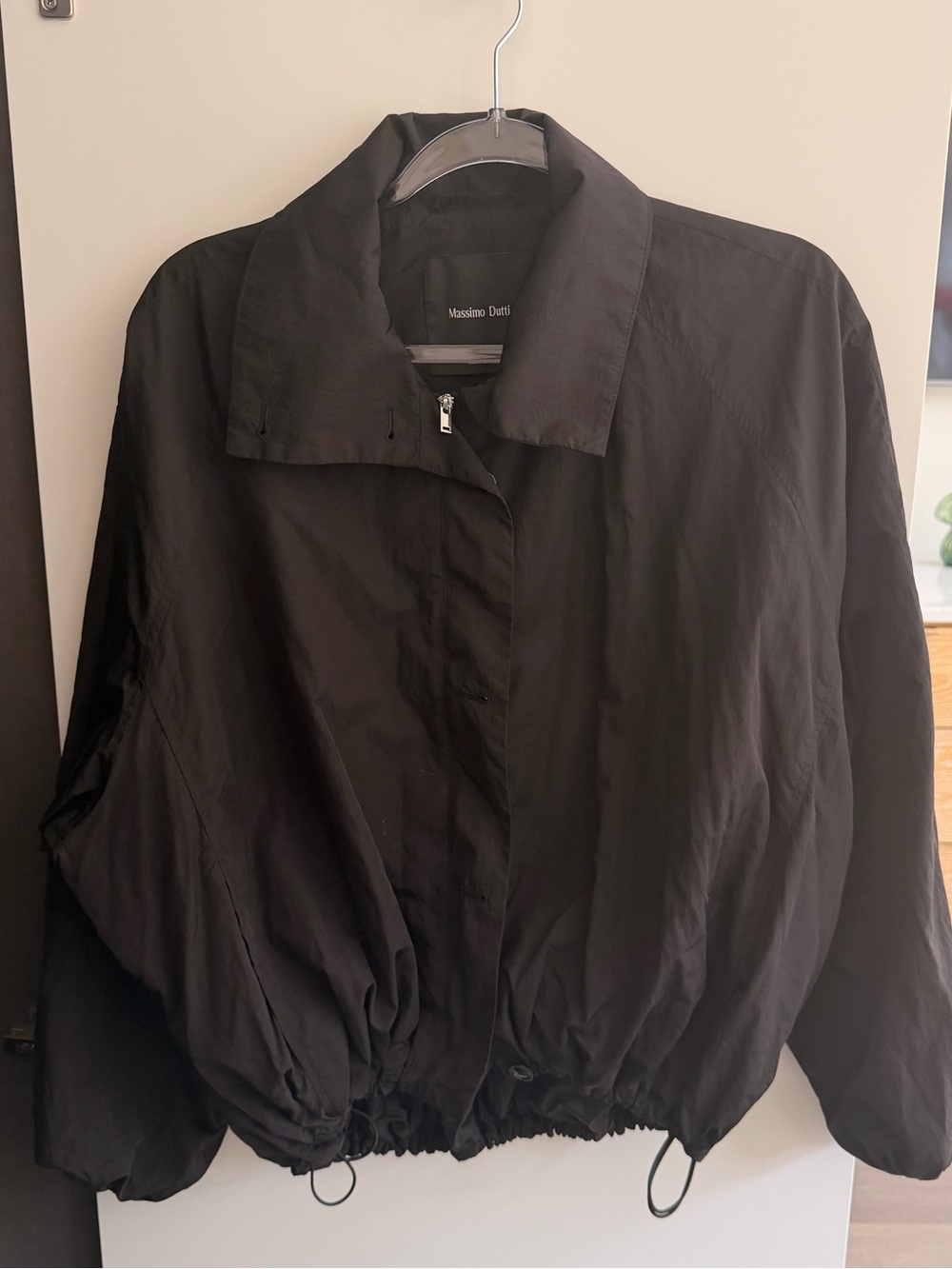 Massimo Dutti Black Bomber Jacket